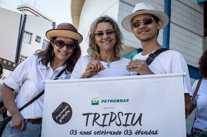 Sandra Fonseca, Dóris Araújo e Márcio Moraes no Tripsiu: 28º Salão Nacional de Poesia Psiu Poético (out. 2014)